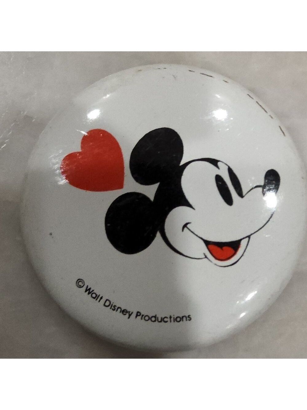 Disney Mickey Mouse Button Pin 1 Inch Vintage